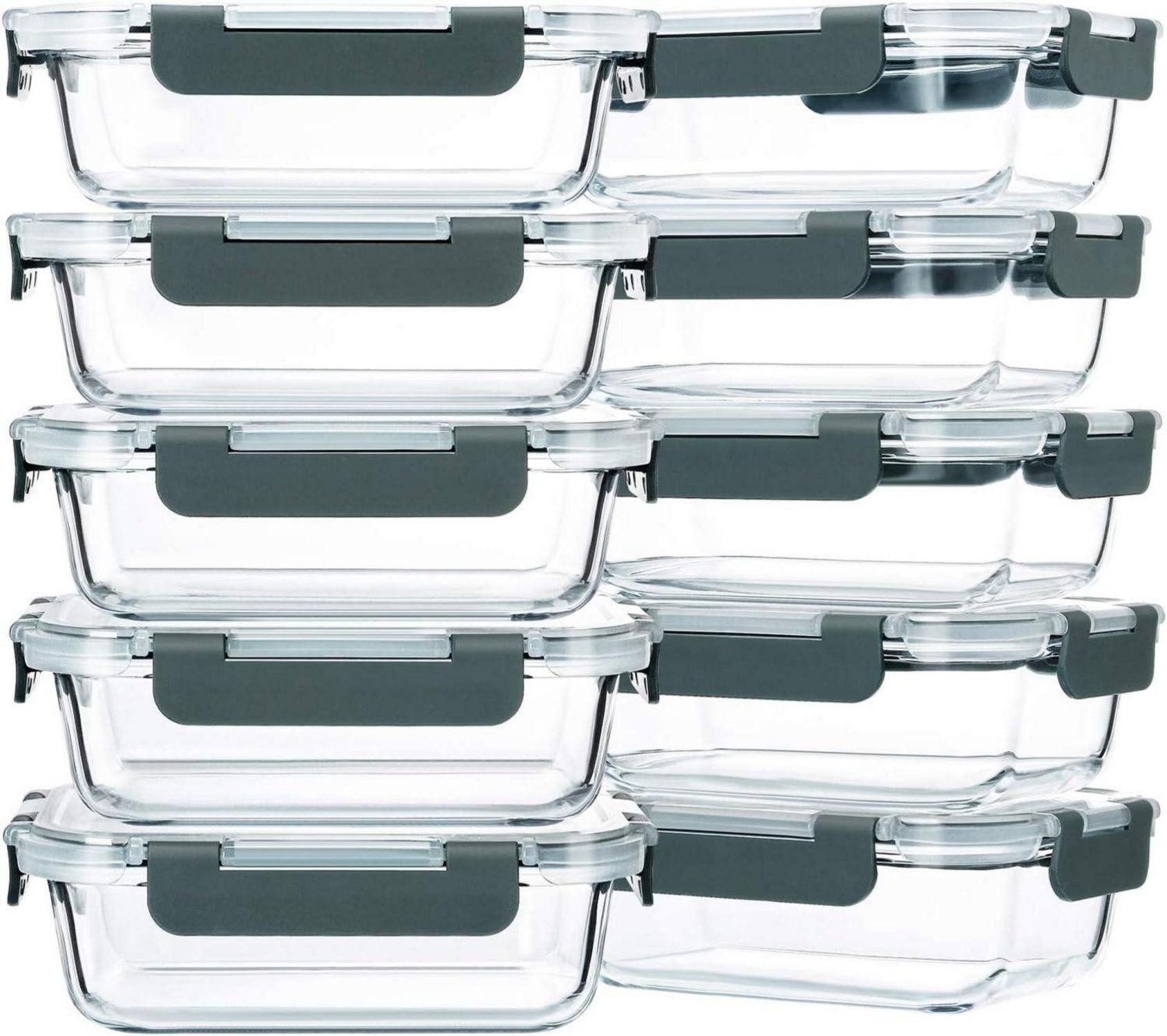 LuxusKollektion Aufbewahrungsdose Glas-Frischhaltedosen Set Mahlzeiten 625 günstig online kaufen