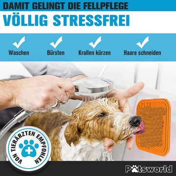 Pätsworld Tier-Beschäftigungsspielzeug Leckmatte für Hunde, 2er Pack Schleckmatte + Silikonspachtel