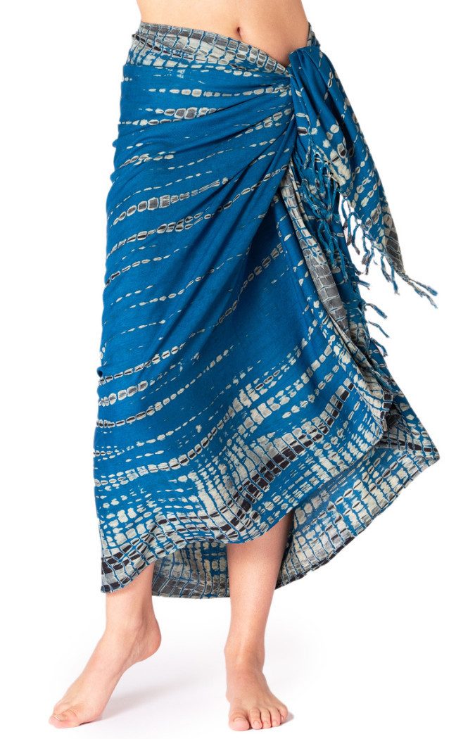 PANASIAM Sarong Tie-Dye Sarong aus hochwertiger Viskose Strandtuch für Damen & Herren, Viskose, Wickeltuch Strandkleid Bikini Cover-up für den Urlaub Pareo Wickelrock