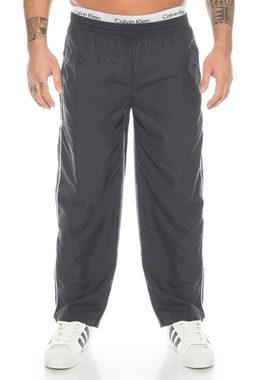 Kendindza Collection Jogginghose Kurzgröße Sport-Hose Jogging-Hose Polyester Trainingshose Lang Elastischer Gummibund mit Tunnelzug Dehnbund, Streifen