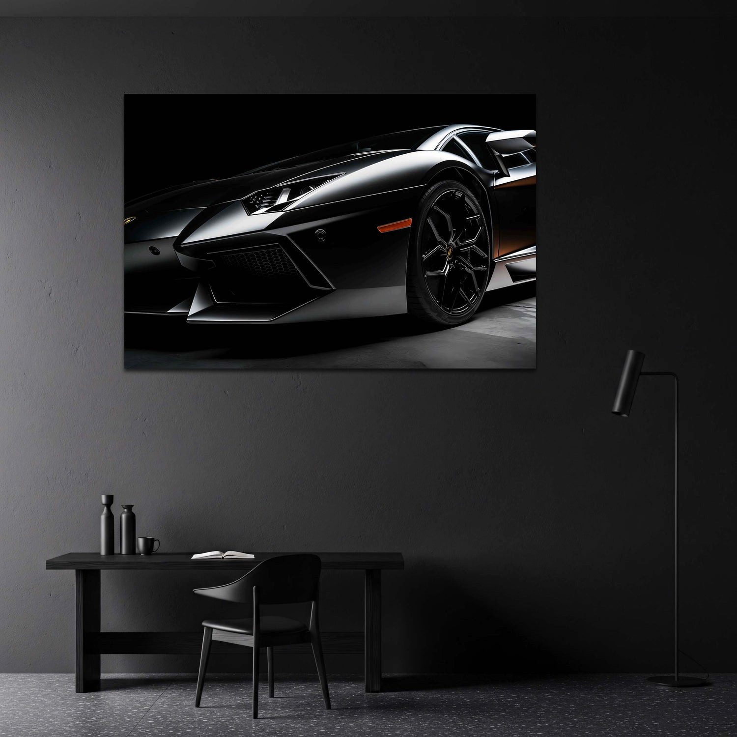 Artedinoi Leinwandbild Sportwagen Close Up Front Design Wandbild Leinwandbild Kunstdruck XL D, Sportwagen-Front, Nahaufnahme