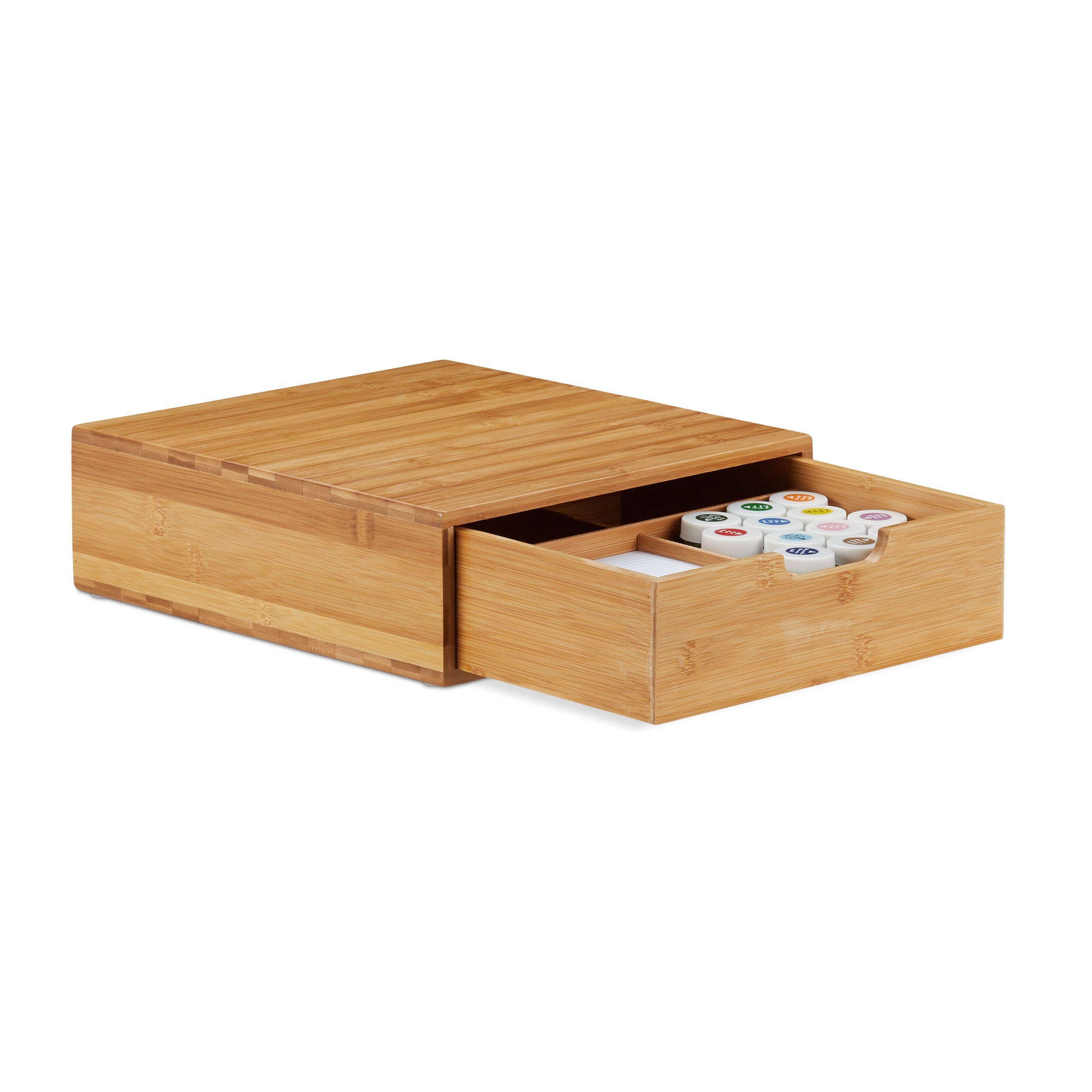 relaxdays Schubladenbox Bambus, (1-St), 1