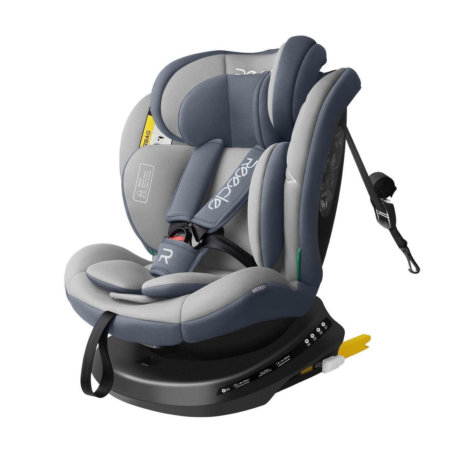 LuxusKollektion Autokindersitz Kindersitz Drehbar iSize ISOFIX 40 150 cm 0 36 kg ECE R129 Grau