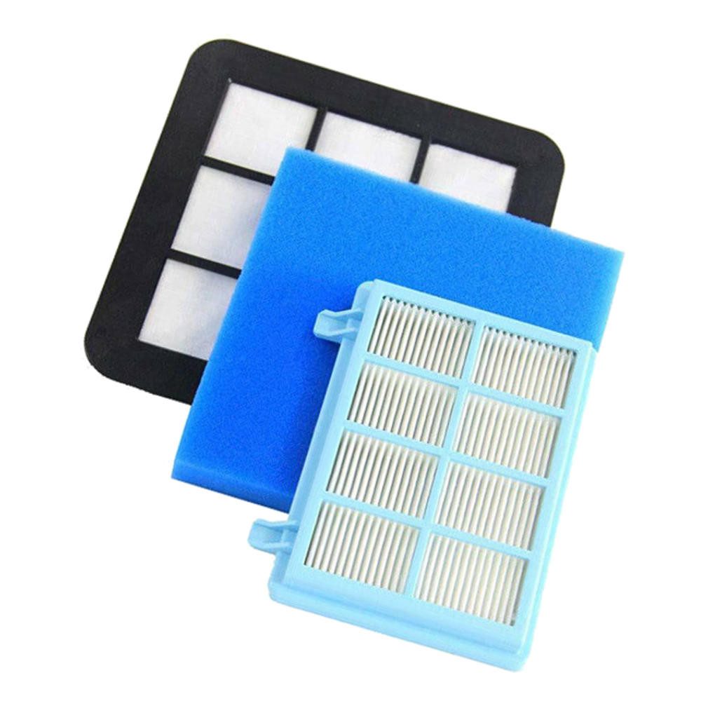 Trade-Shop Filter-Set passend für Philips Power Pro Compact / Active FC 9330 FC 9331, Zubehör für Philips FC8010/01, FC 8010, HEPA Abluftfilter, waschbarer Motorfilter, Schaumstoffilter