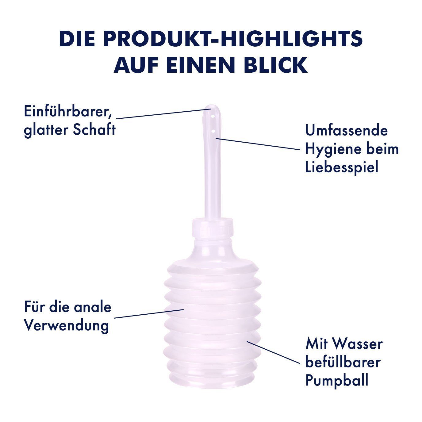 EIS Intim-Dusche Pumpe, handlicher Intimdusche Satisfyer mit Analdusche, transparent