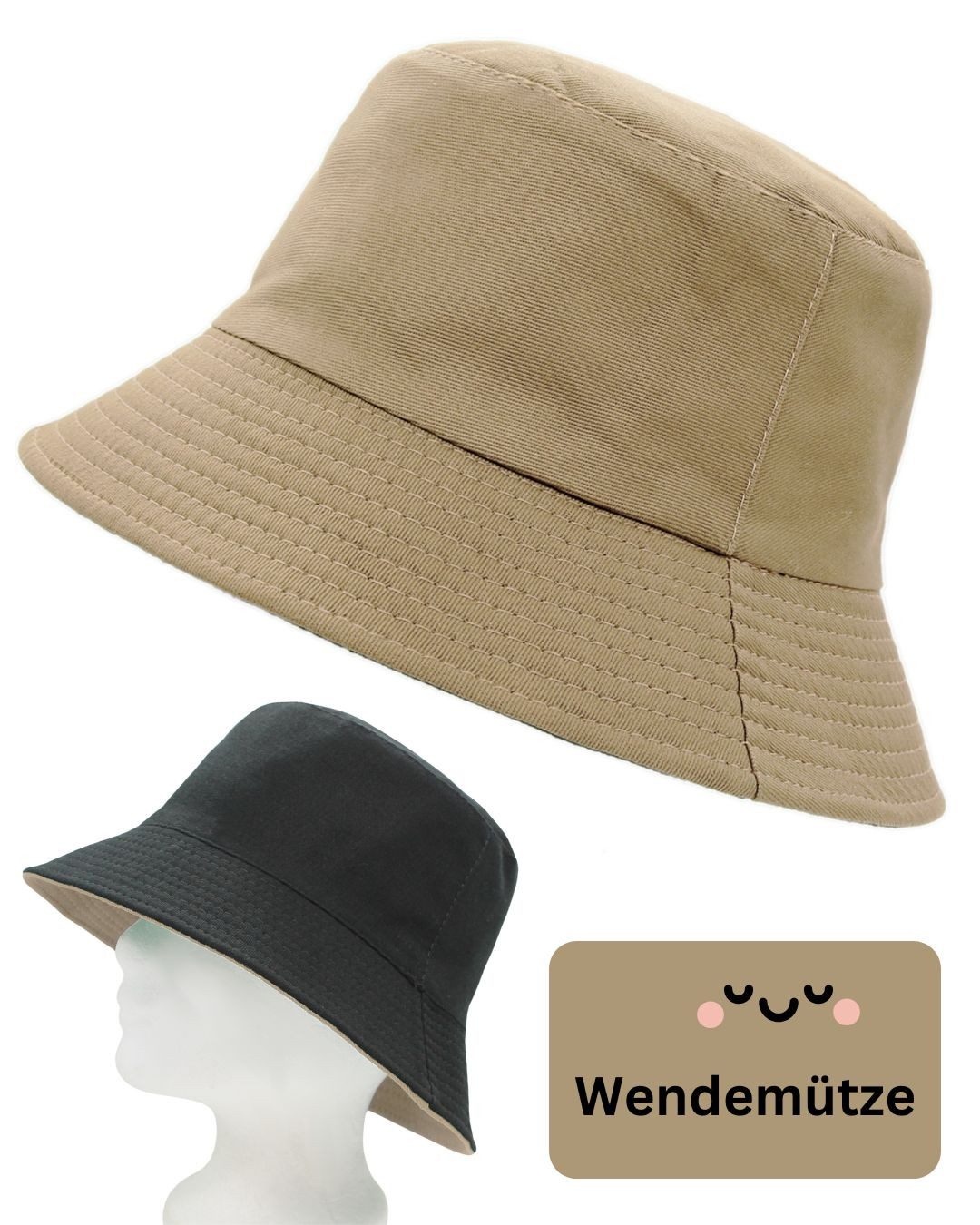 dy_mode Fischerhut Unisex Bucket Hat Herren Anglerhut Fischerhut Damen Mütze Wendemütze Wende Mütze