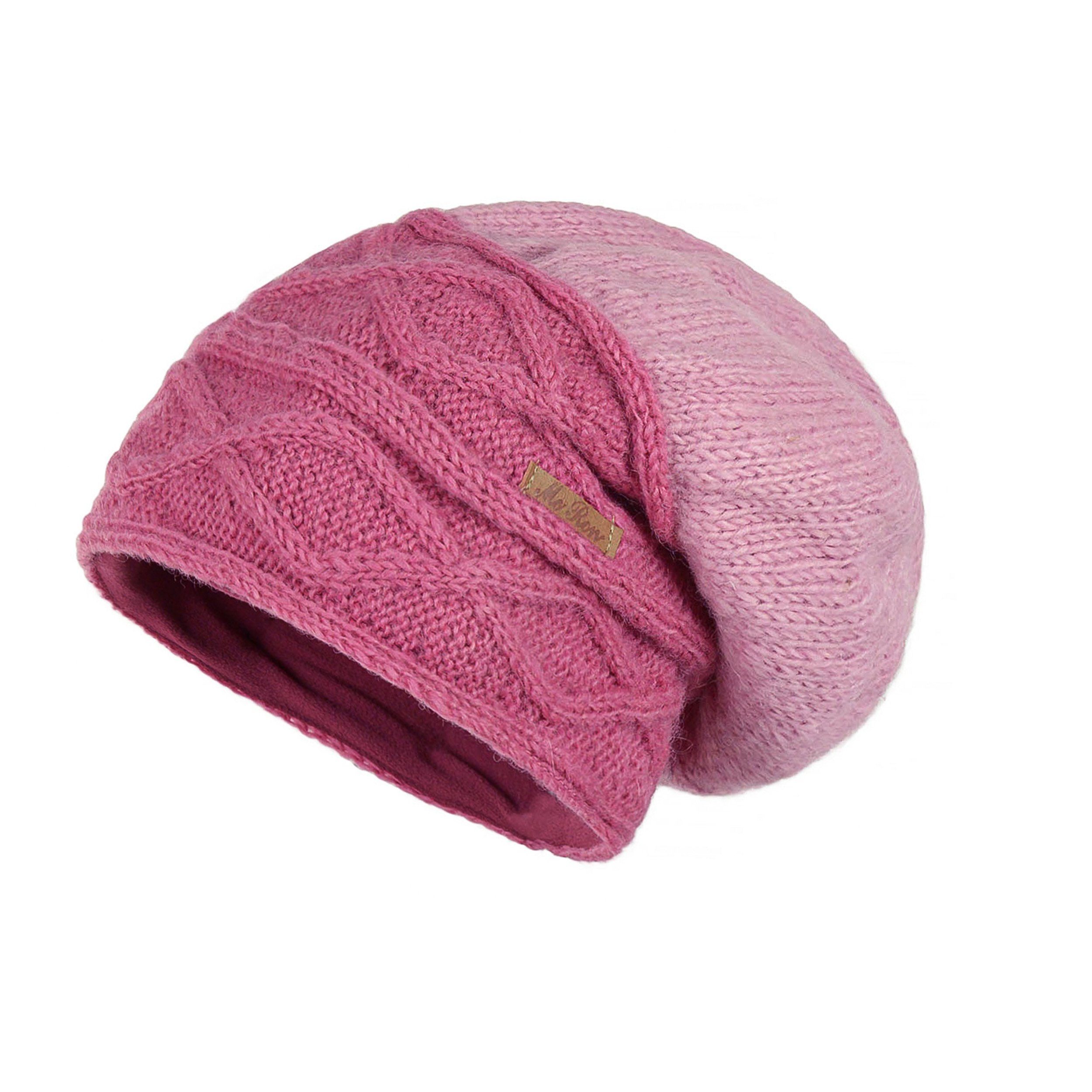 McRon Strickmütze Beanie Strickmütze "Modell Sunny" Hoher Schurwollanteil, komplett gefüttert Pink