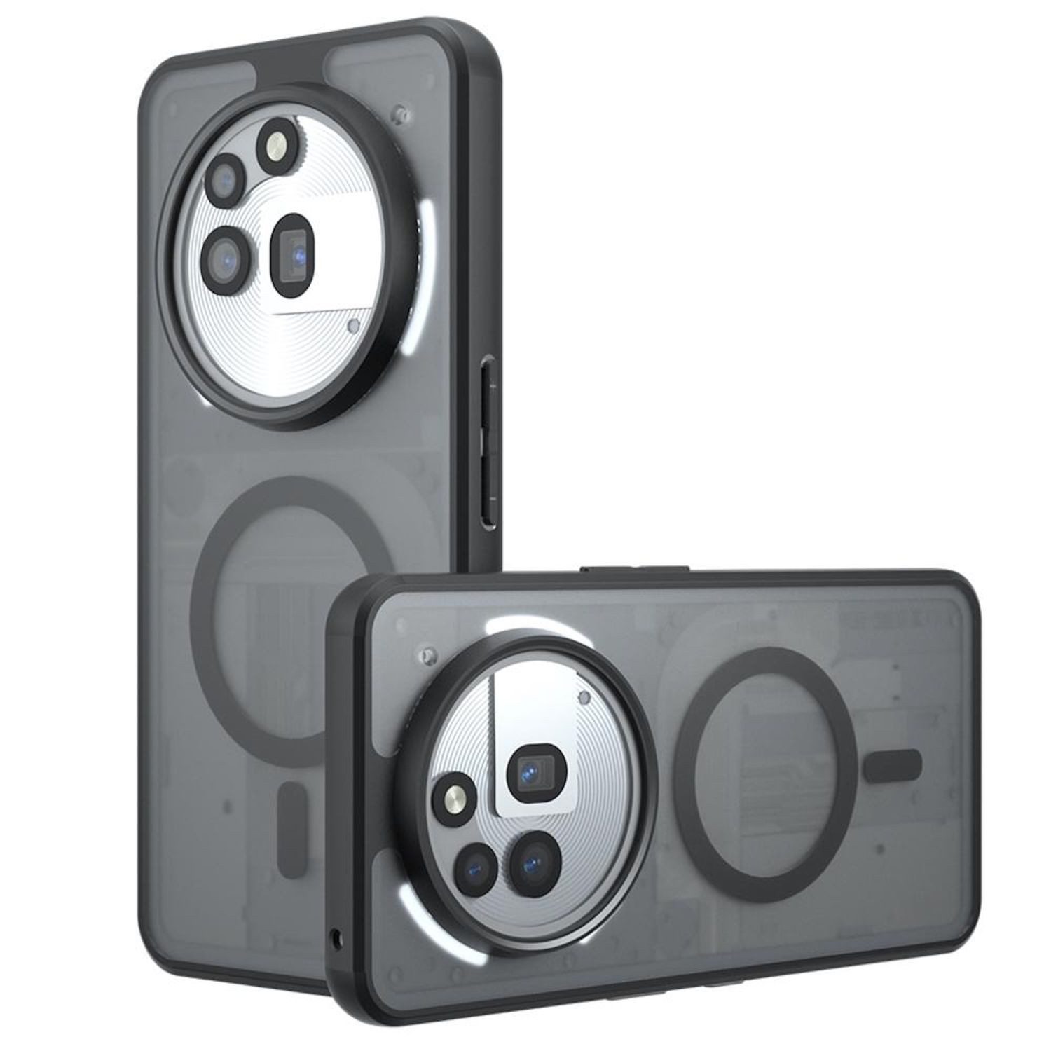 Wigento Handyhülle MagSafe für Nothing Phone 3a Pro Armor TPU + PC Schutz Schwarz, Stilvoll, MagSafe, präzise Passform