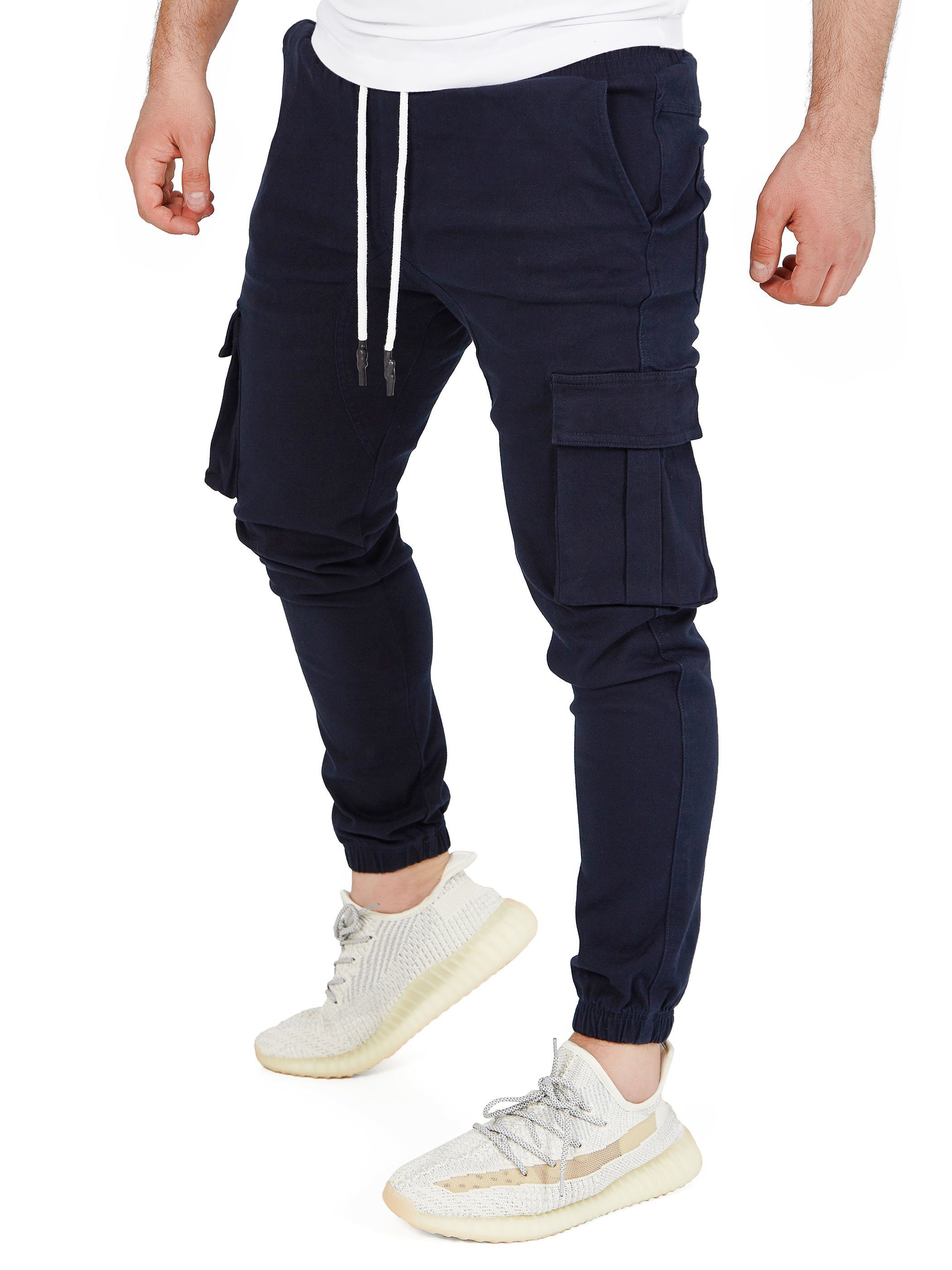 Pittman Cargohose Cargohosen Herren Chino Giga mit elastischem Bund, Cargotaschen