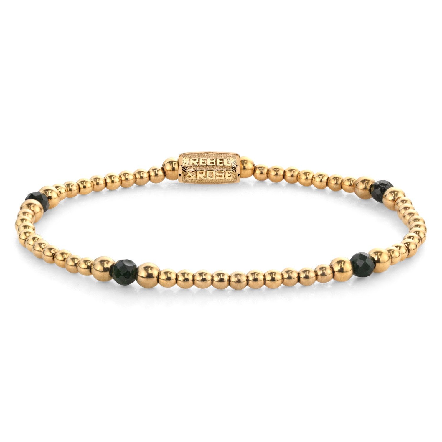 Rebel & Rose Edelstahlarmband RR-40155-G-S, für Damen Touch of Green Glam Rocks 4 mm