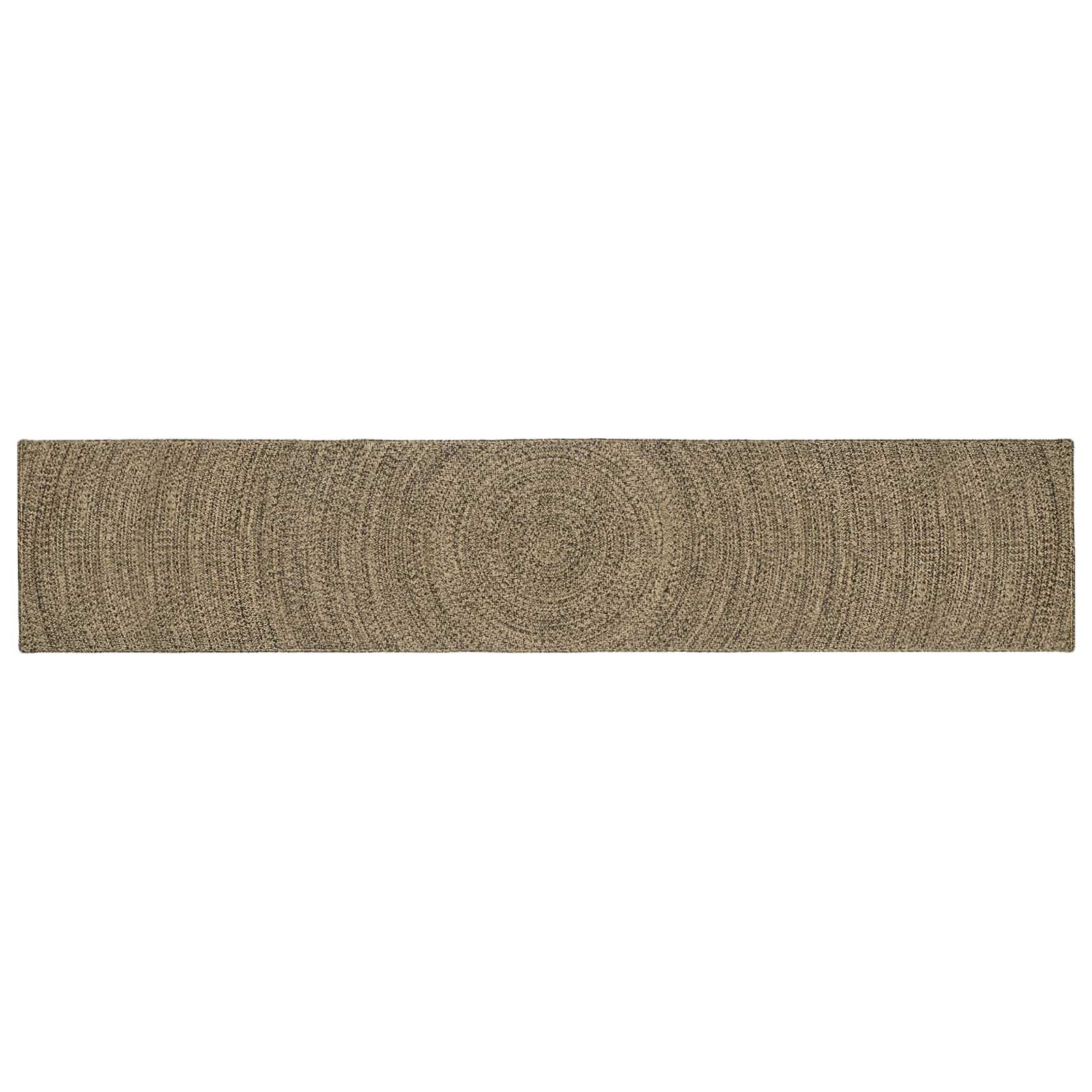 vidaXL Teppich Bereichsteppiche Natürlich und Schwarz 80 x 400 cm Jute