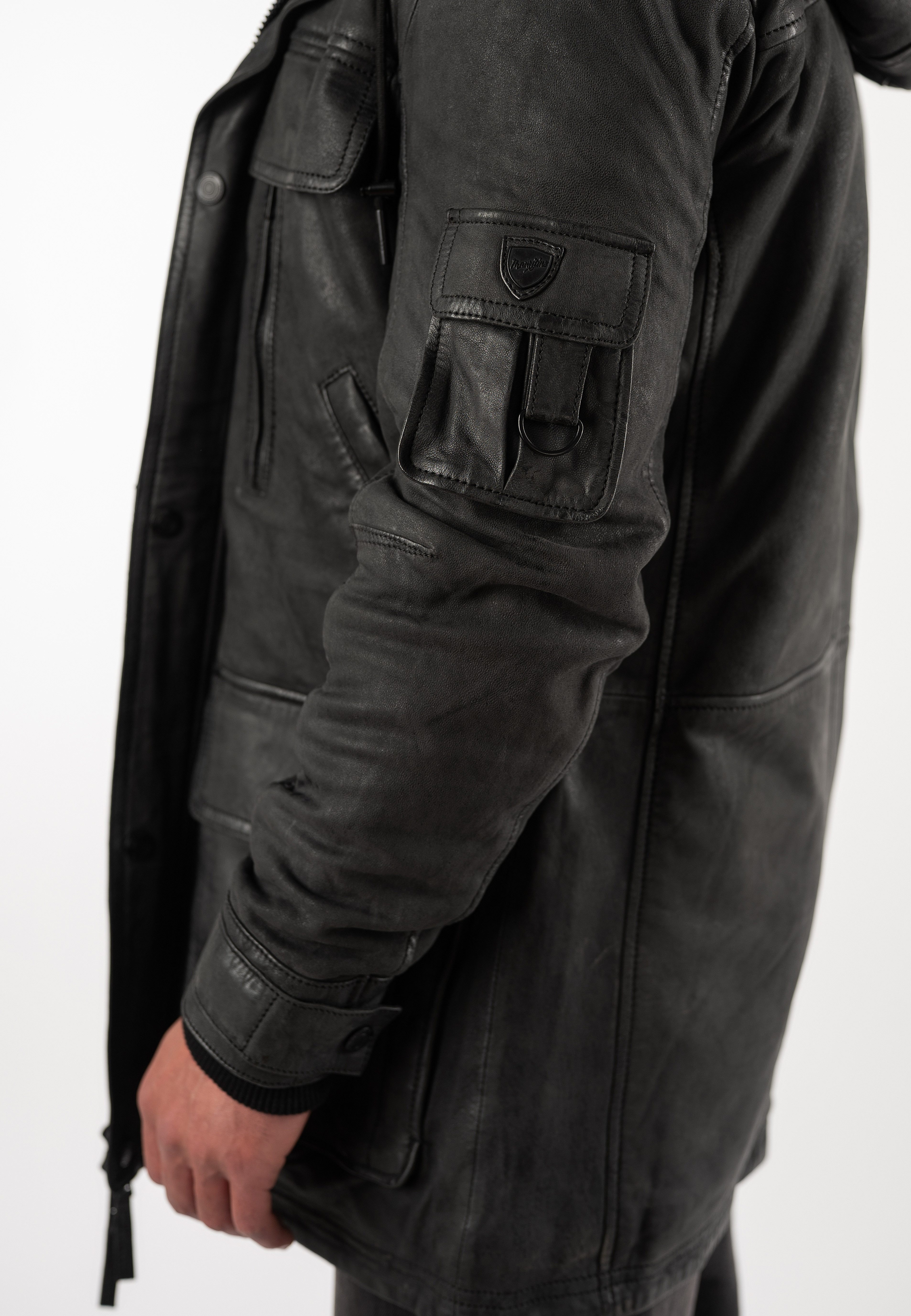 Mauritius Parka MMUnimak (mauritiusHerren26) aus Leder mit textilen Details – Bild 4 von 5