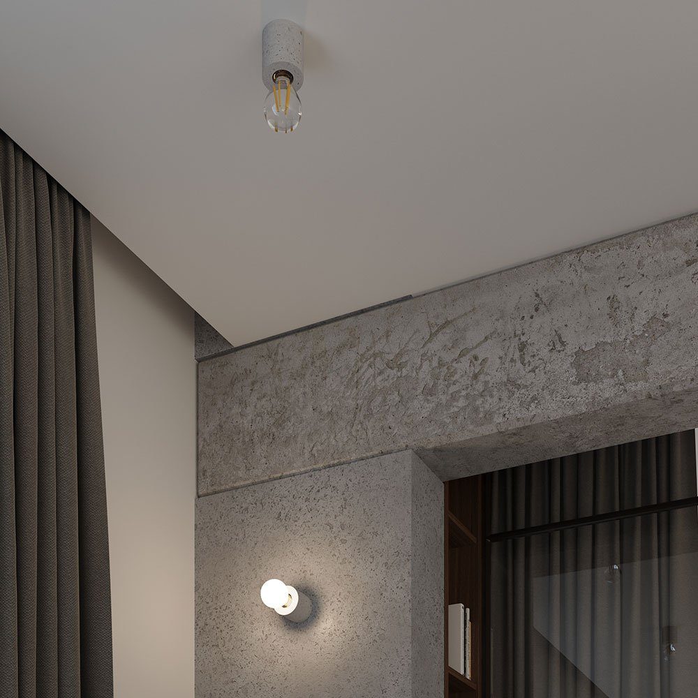 Industrial Deckenleuchte etc-shop Deckenlampe nicht Beton Leuchtmittel Deckenleuchte, Wohnzimmer inklusive,