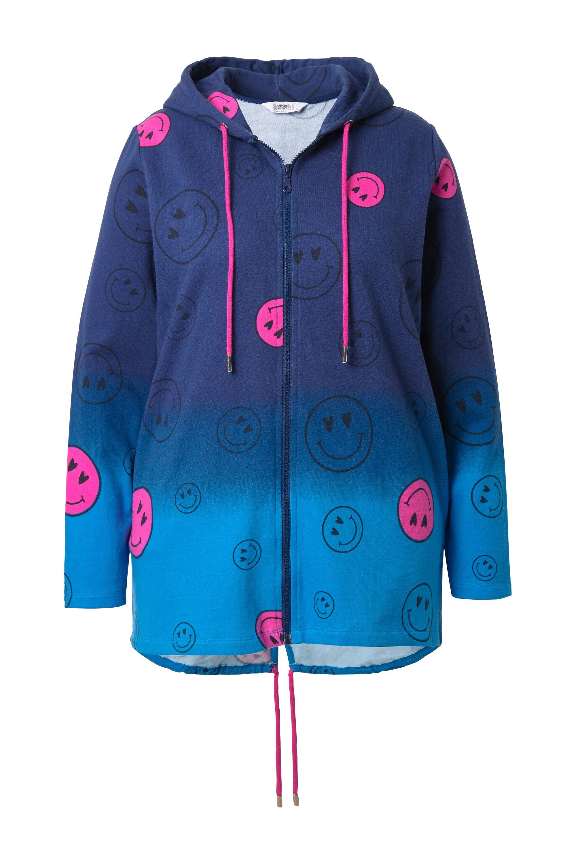 Angel of Style Sweatjacke Sweatjacke A-Linie Smiley-Muster Kapuze günstig online kaufen