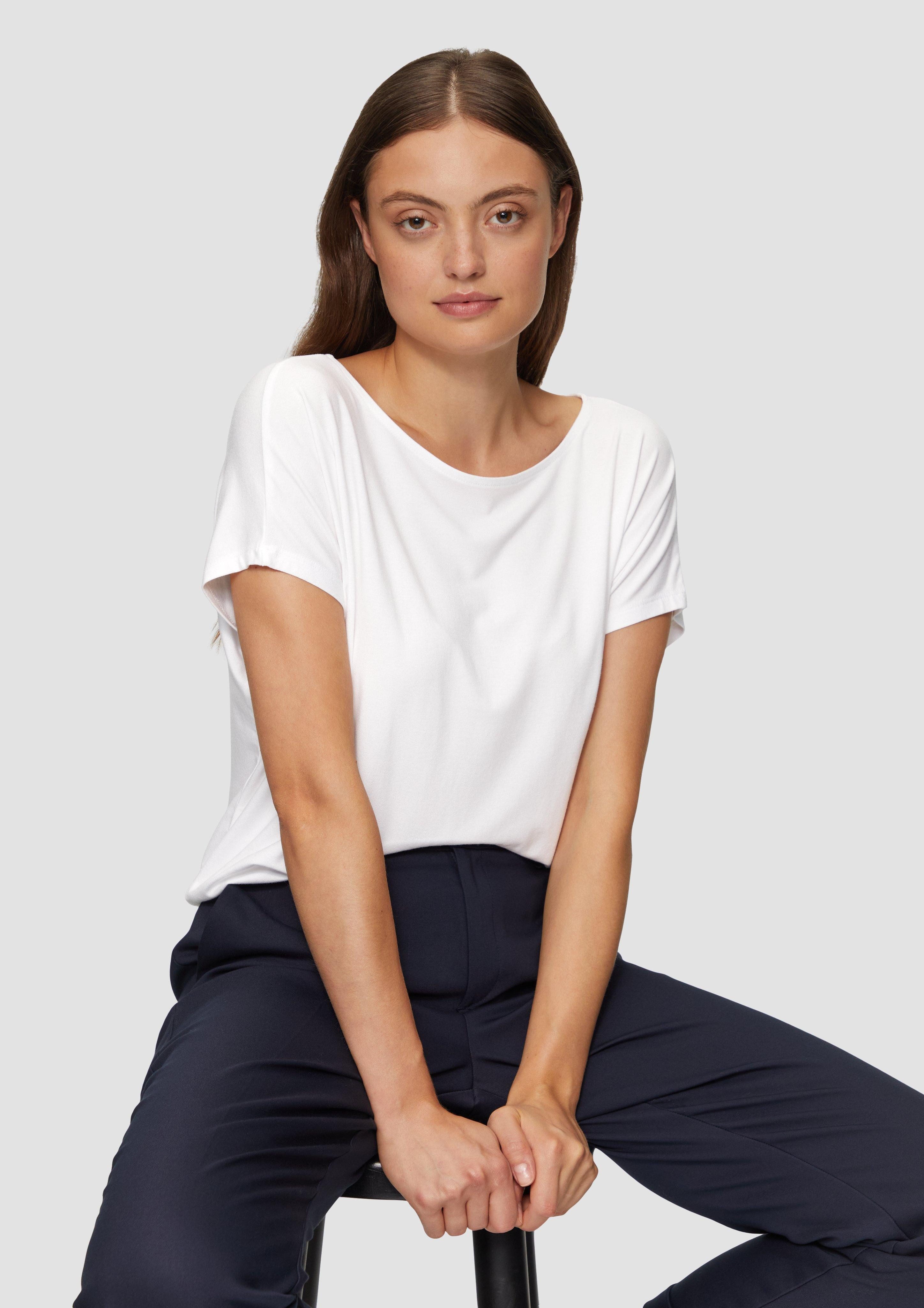 s.Oliver Shirttop Fließendes Jersey-Shirt mit überschnittenen günstig online kaufen