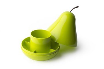 Qualy Design Snackschale Birne Grün Snackbehälter Box Aufbewahrung, Kunststoff, (lebensmittelecht, ca. Ø 16 x 20 cm, 1-tlg), als Schreibtisch-Organizer, Stifthalter, Dekoration verwendbar