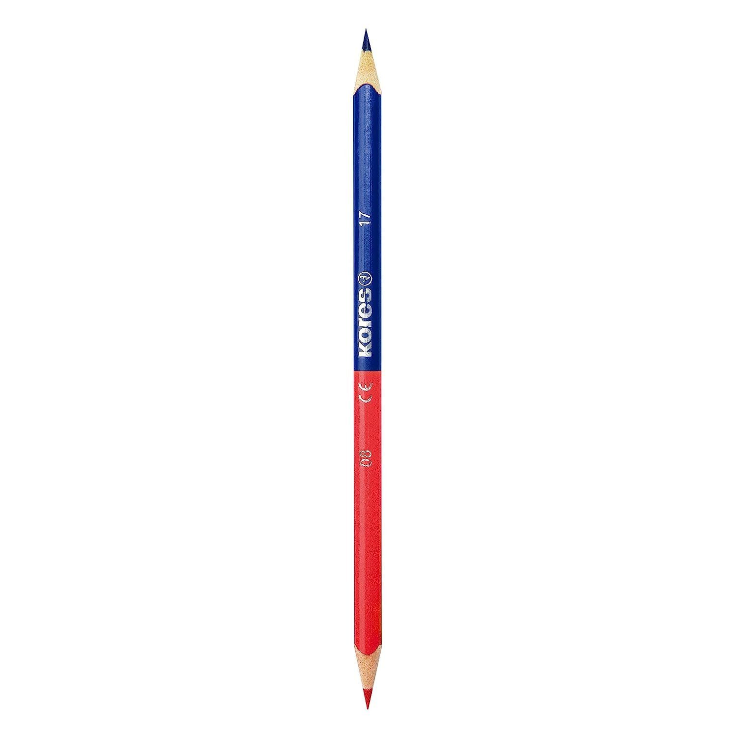 KORES Buntstift Kores Dreikant-Lehrerbuntstift TWIN, blau / rot