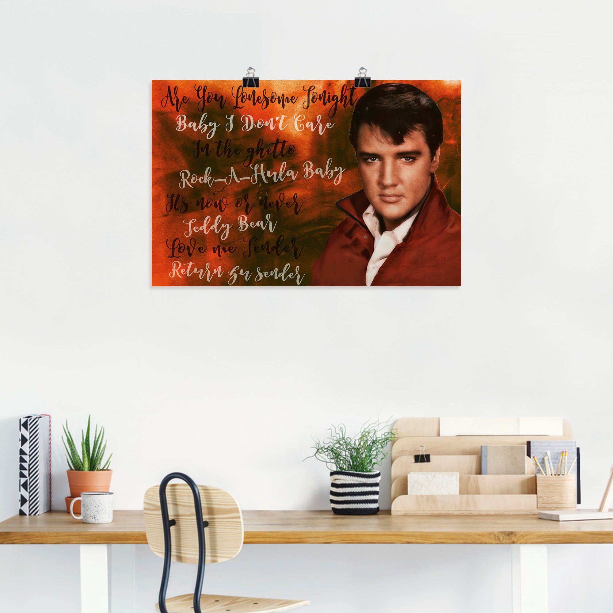 Artland Poster Elvis Star, Bilder von berühmten Musikern (1 St), ohne Rahme günstig online kaufen