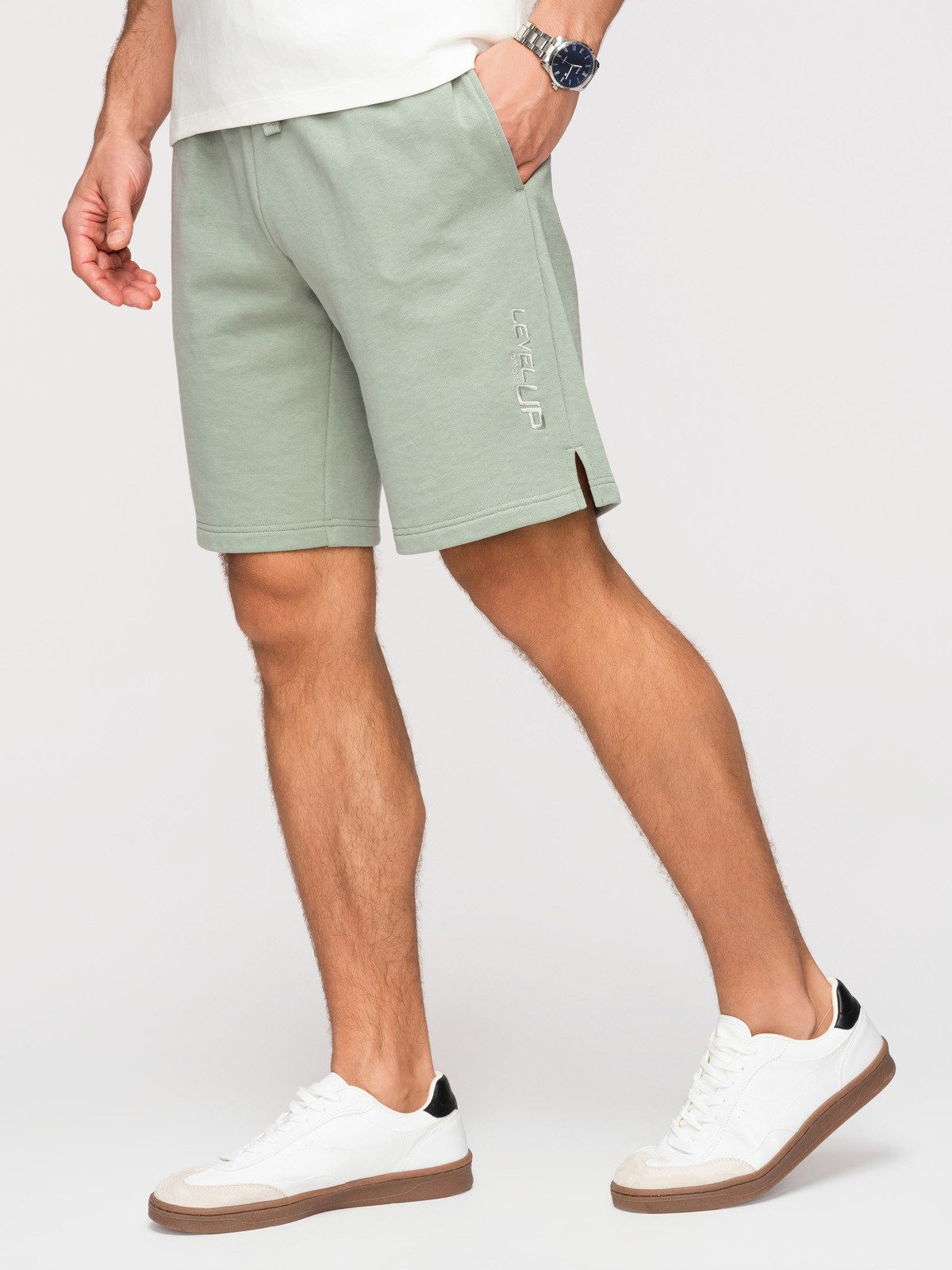 Sweatshorts Herren Sweatshorts Regular Fit Casual Uni Sage green M