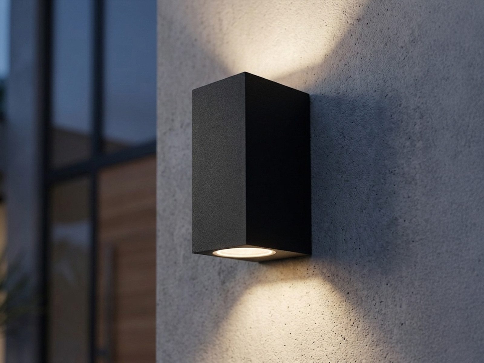TRIO Leuchten LED Außen-Wandleuchte up and Down Anthrazit, Höhe 15cm, LED wechselbar, warmweiß, Wand Außenleuchte, Fassadenbeleuchtung Hauswand Haustür mit GU10 LED
