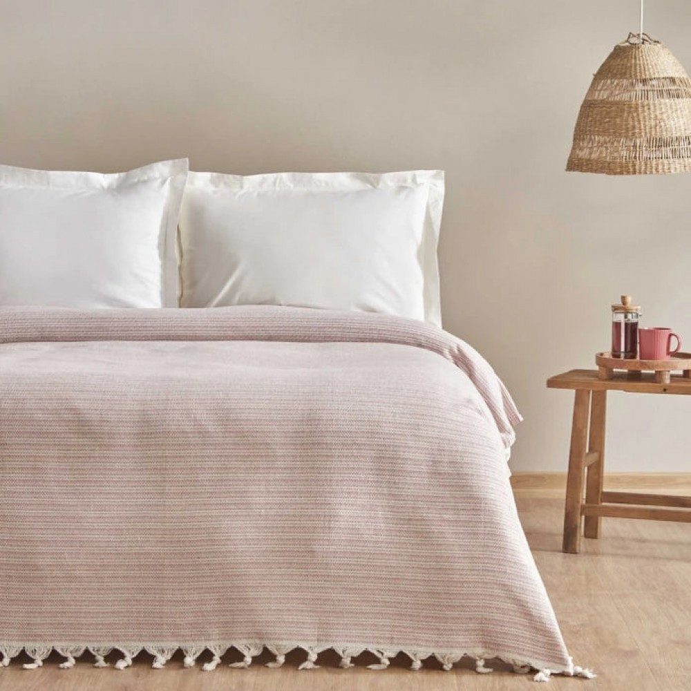 Karaca Bettwäsche Karaca Home Celia Doppelbettdecke Tagesdecke Bettdecke Rosa