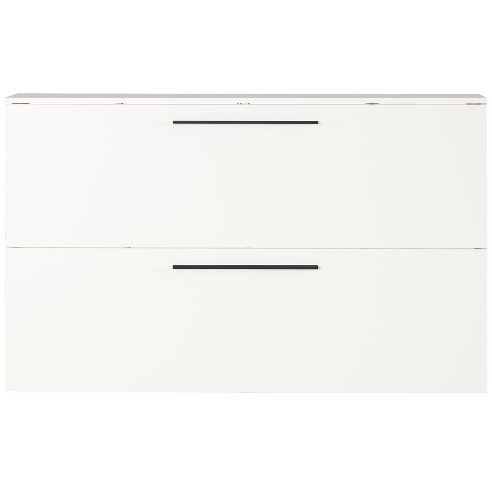 Lomadox Schuhschrank UTRERA-01 für schmalen Flur in weiß, B/H/T: ca. 140/85/19 cm