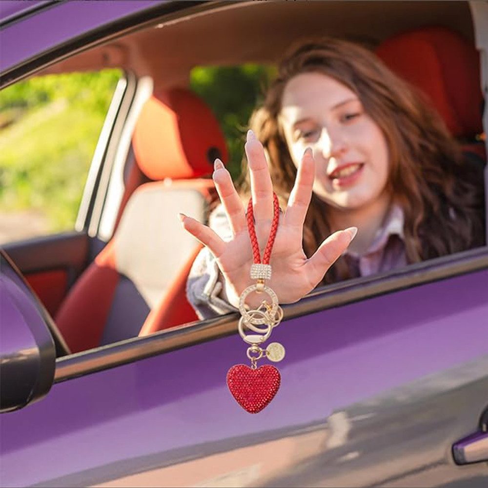 Coonoor Schlüsselanhänger Herz Auto-Schlüsselanhänger Mit Glitzernden Stras günstig online kaufen