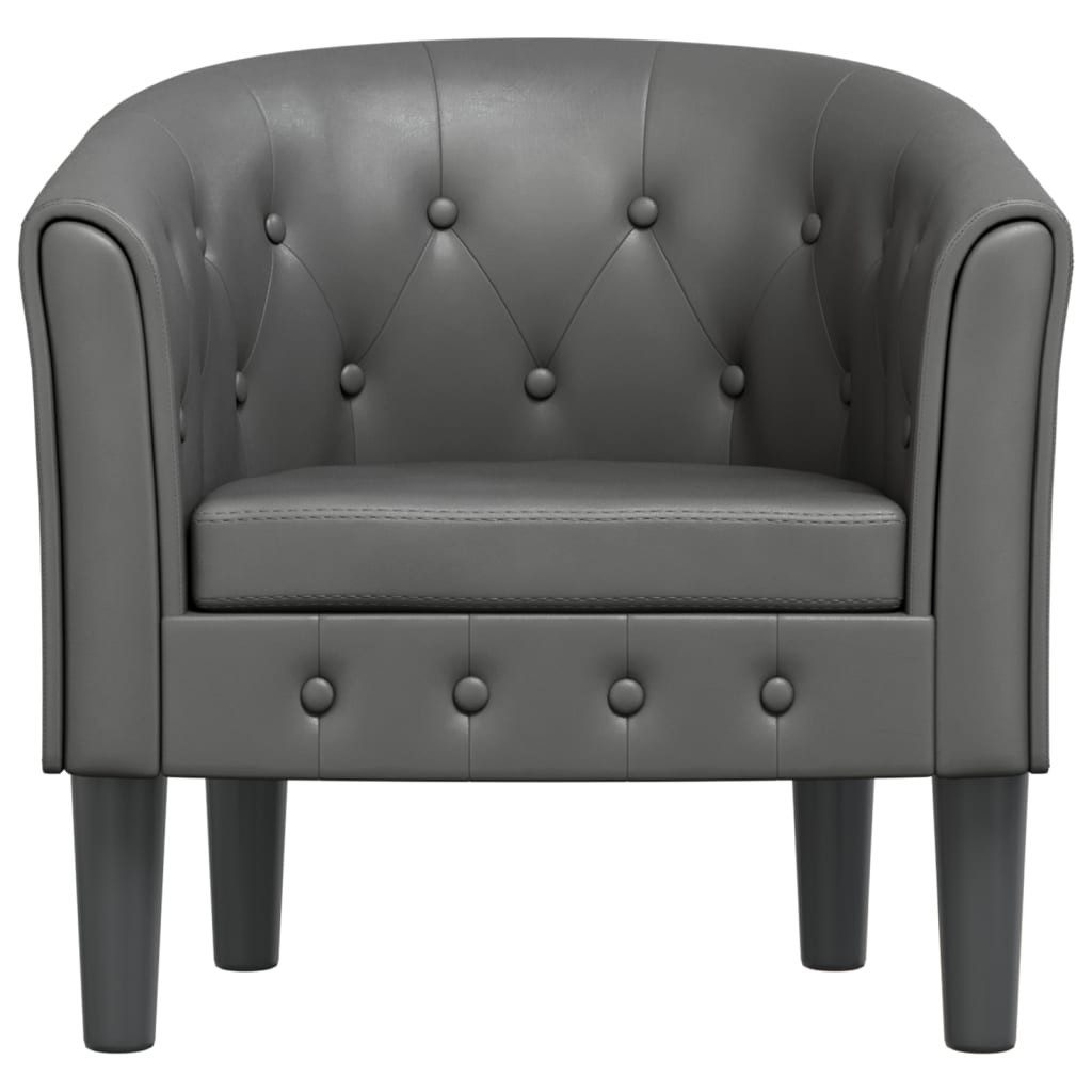 vidaXL Sessel Clubsessel Grau Kunstleder (1-St) günstig online kaufen