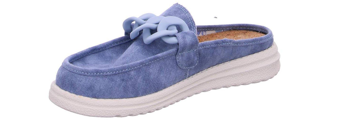 Fusion Ella Washed Canvas Blue Slipper