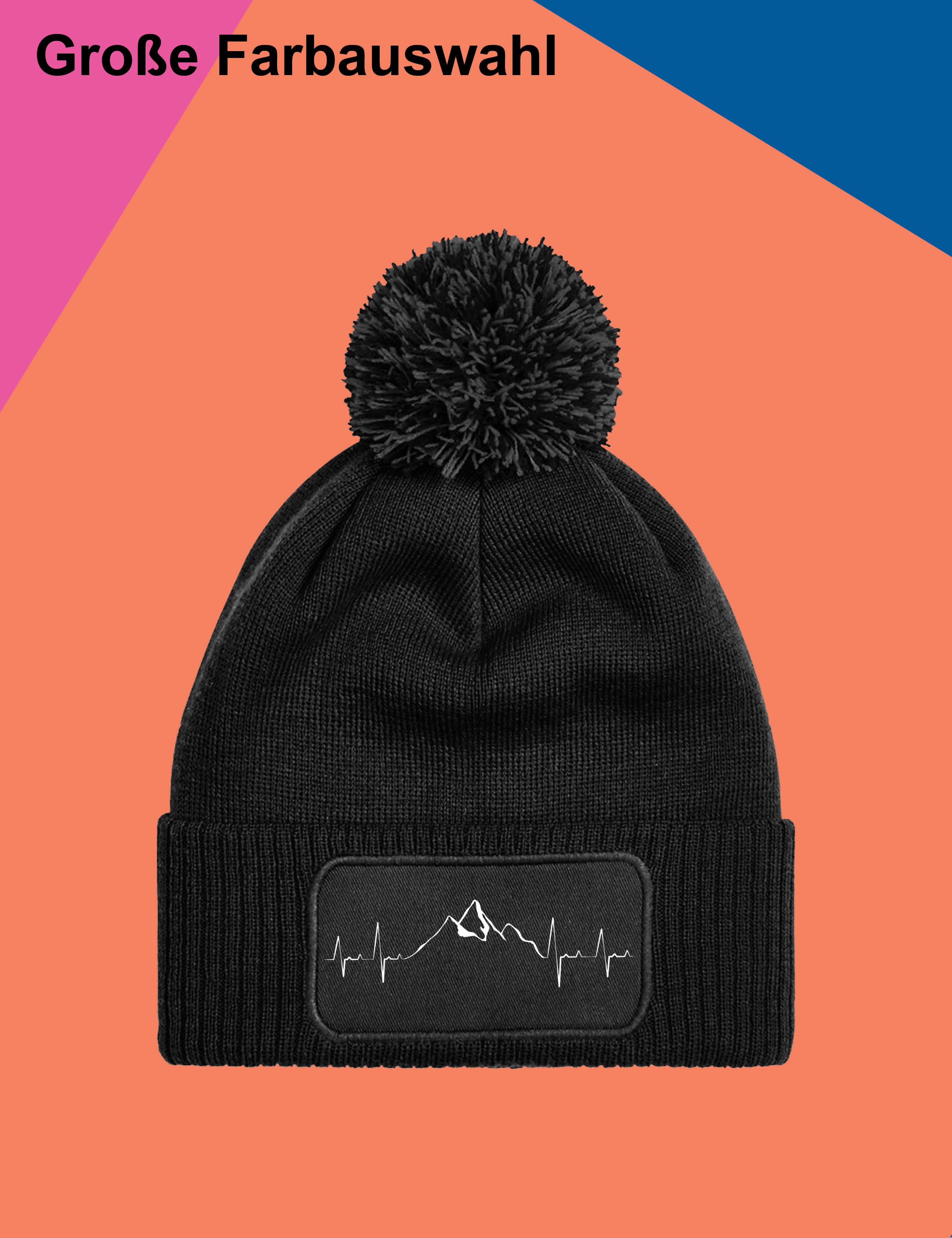 Youth Designz Beanie Unisex Strick Bommel Beanie Mütze mit Heartbeat Mounta günstig online kaufen