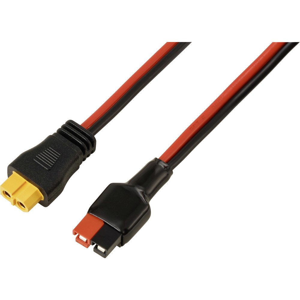 TRU COMPONENTS Rundstecker 30 A Akkuanschluss an XT60-Kabel 0,5 m TC-13619312 Schwarz, Rot TRU C, TC-13619312