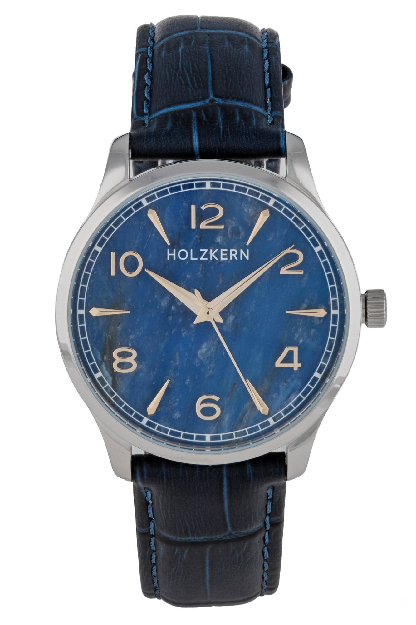 Holzkern Quarzuhr Herrenarmbanduhr Primetime Sodalith/Silberfarben