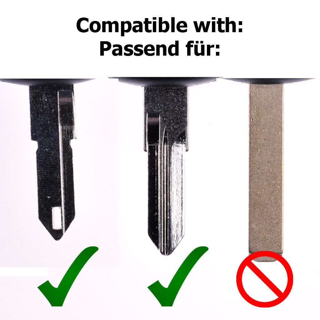 mt-key Auto Schlüssel Reparatur Ersatz Gehäuse 2 Tasten + 1x passende CR2016 Knopfzelle, CR2016 (3 V), für Renault Twingo II Clio III Dacia DUSTER Funk Fernbedienung