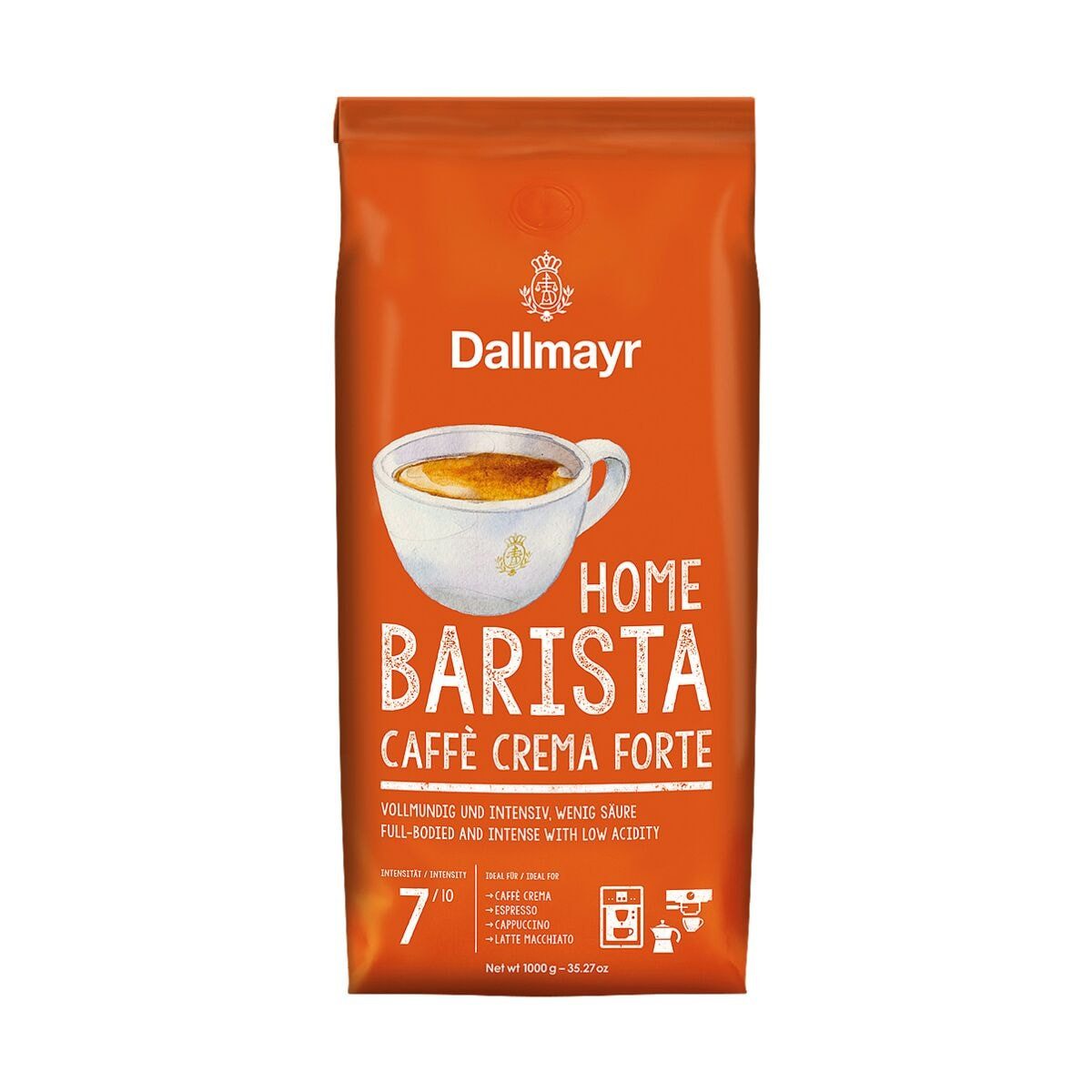 DALLMAYR Kaffee Caffè Crema Forte, 1000 g, ganze Bohnen