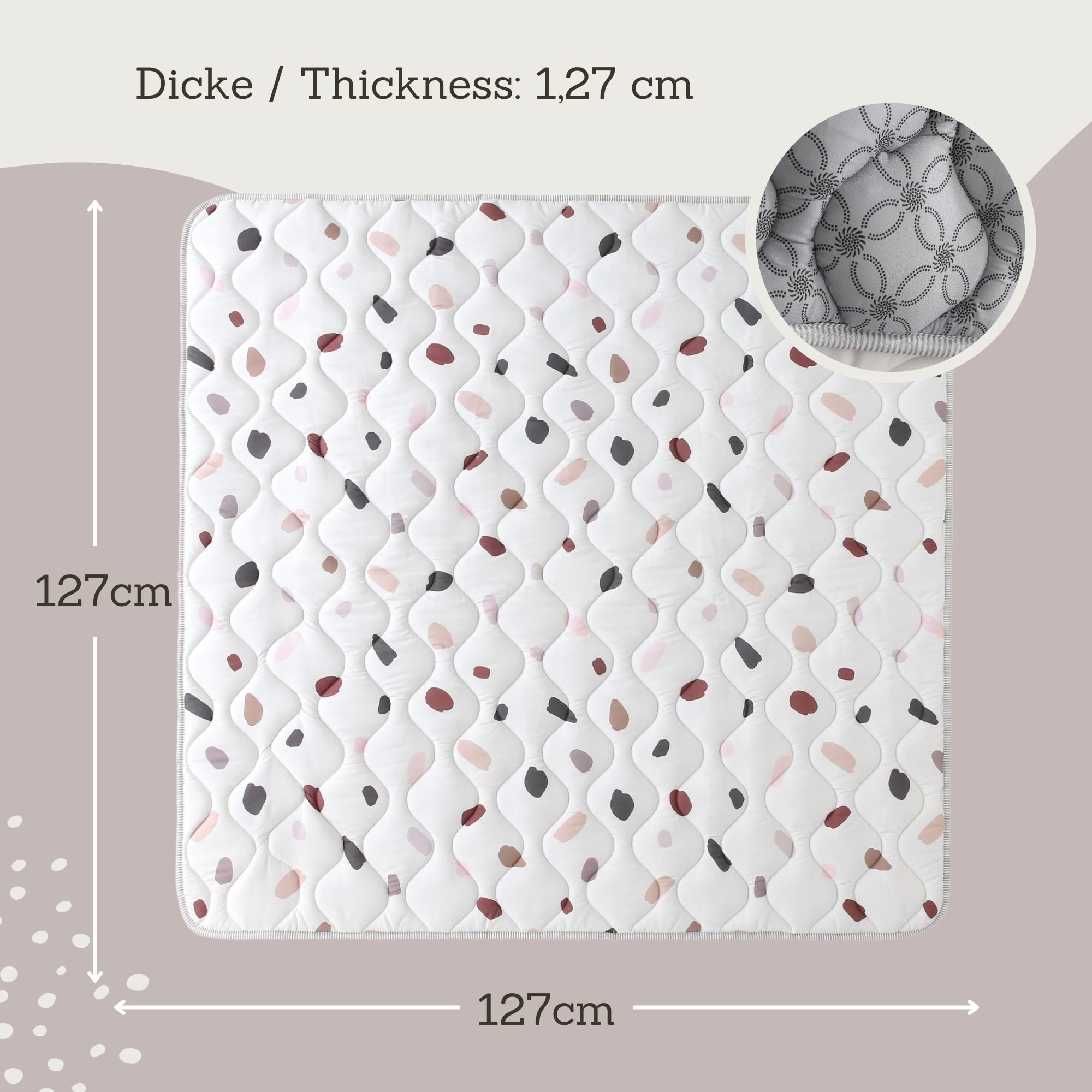 Krabbeldecke für Baby 1,27m, Krabbelmatte, Spielmatte günstig online kaufen