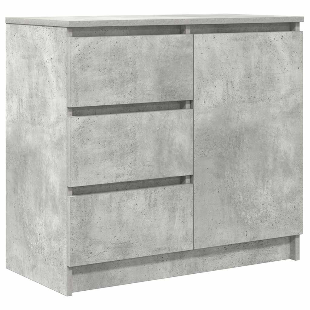 vidaXL Sideboard Sideboard mit Schublade Betongrau 71x35x65 cm Holzwerkstoff (1 St)