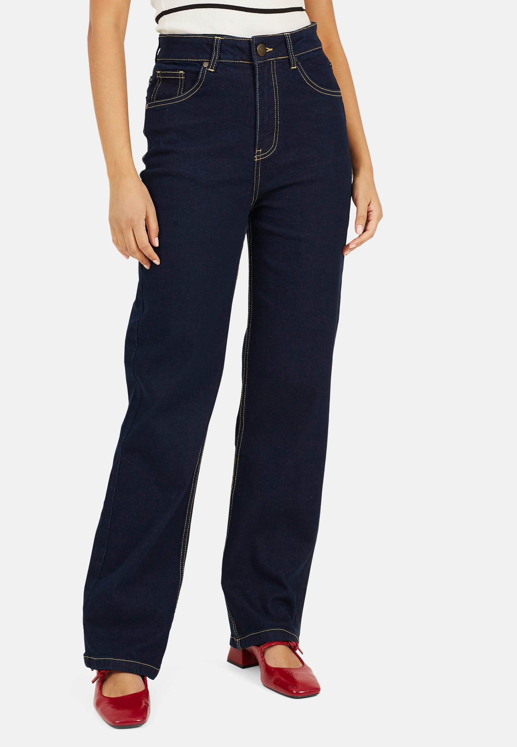 Brave Soul Regular-fit-Jeans Damenjeans mit geradem Bein