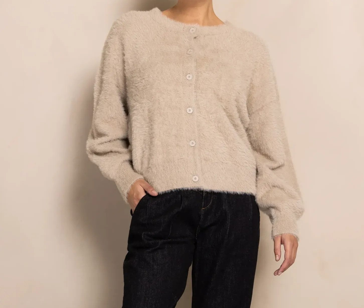 Zhrill Anorak ZHRILL Strickjacke Masa 182 beige