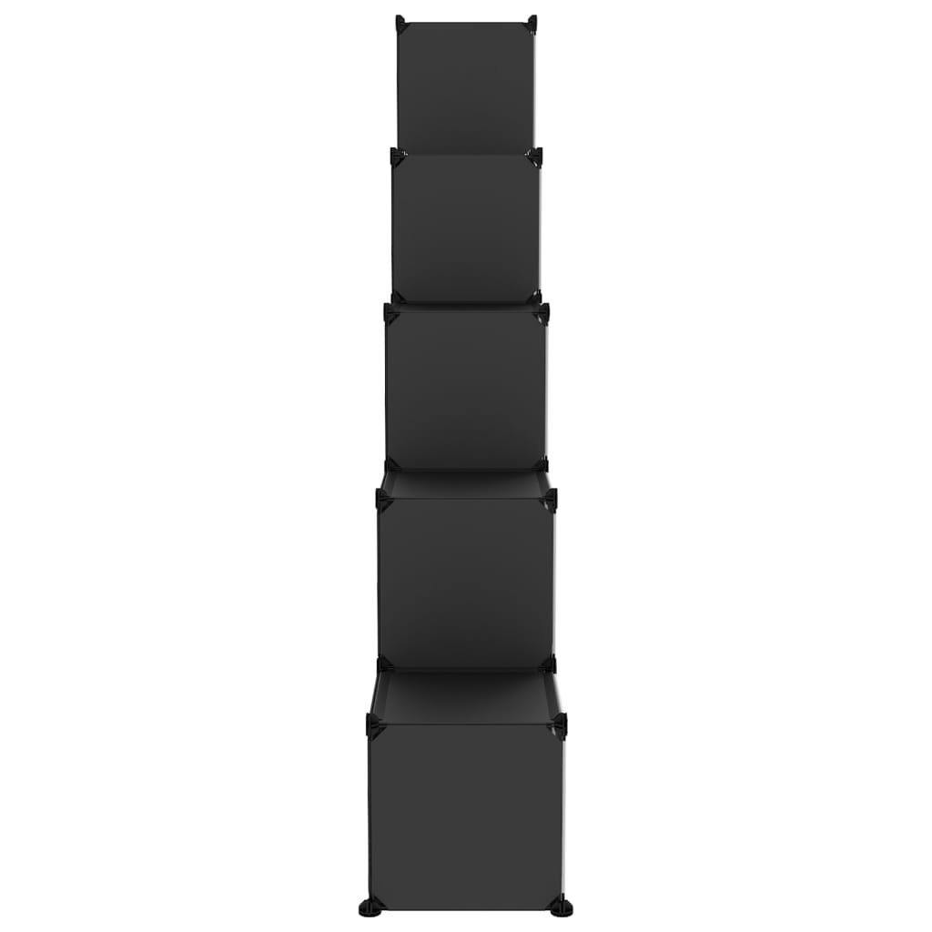 furnicato Schuhschrank Regalsystem mit Türen und Würfeln 15 PP Schwarz