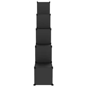 furnicato Schuhschrank Regalsystem mit 15 Würfeln und Türen Schwarz PP