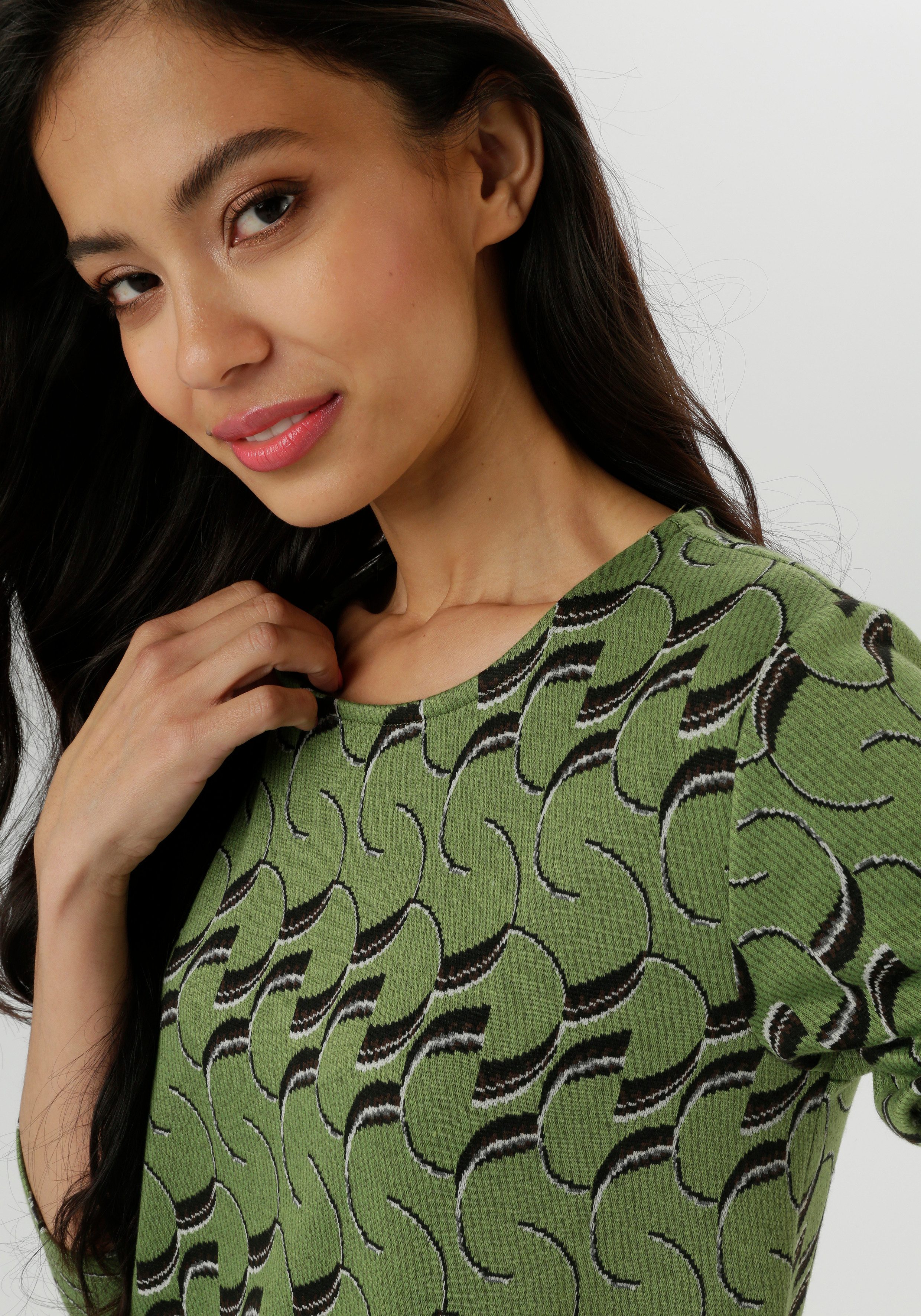 Aniston SELECTED Jerseykleid mit trendiger Jaquardmusterung