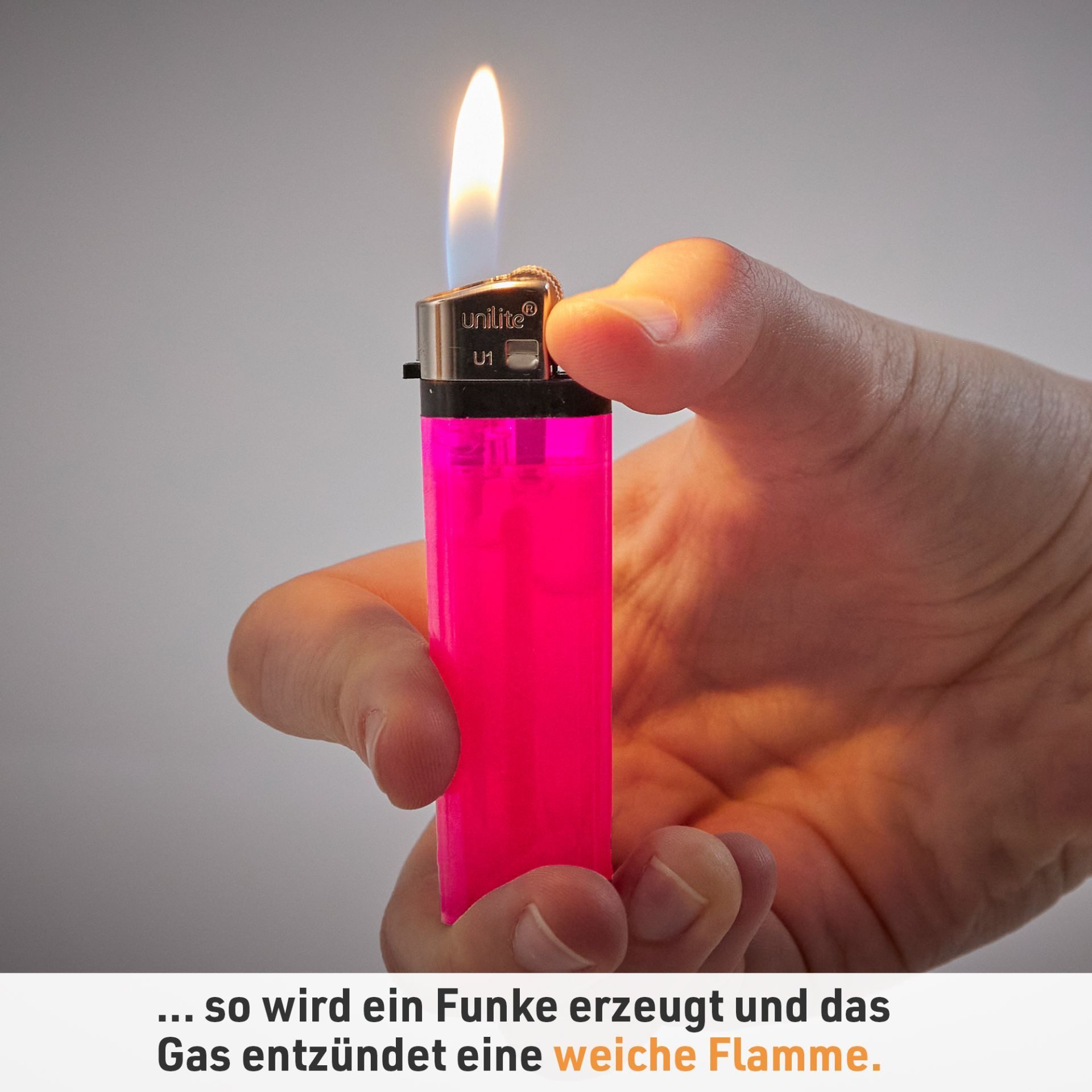 Unilite Feuerzeuge Reibrad 10er Set, befüllt in 5 Farben (10-St), Gasfeuerzeug, Einwegfeuerzeug, Feuerzeug, Mini Lighter – Bild 4 von 5