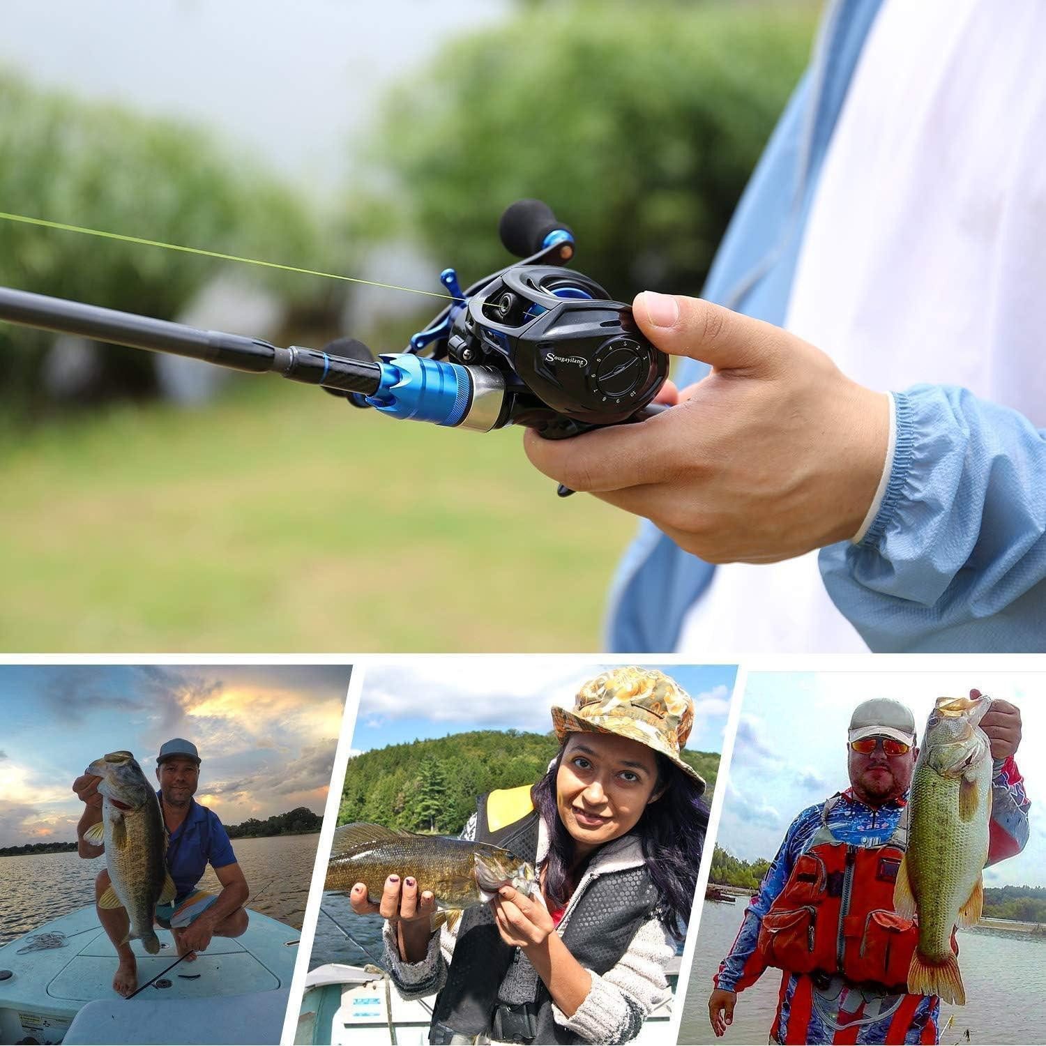 LuxusKollektion Baitcasterrute Angelruten- Combos 24-Tonnen mit Baitcastingrolle, 7.0:1-Ausrüstung