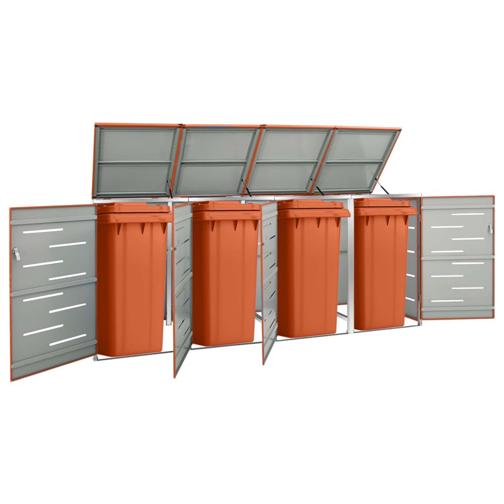 vidaXL Mülltonnenbox 4 Tonnen - 276,5x77,5x115,5 cm Mülltonnenbox Mülltonnenverkleidung Ed