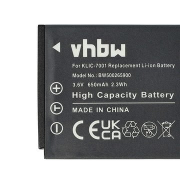 vhbw kompatibel mit Jay-Tech Videoshot Full HD10 Kamera-Akku Li-Ion 650 mAh (3,6 V)