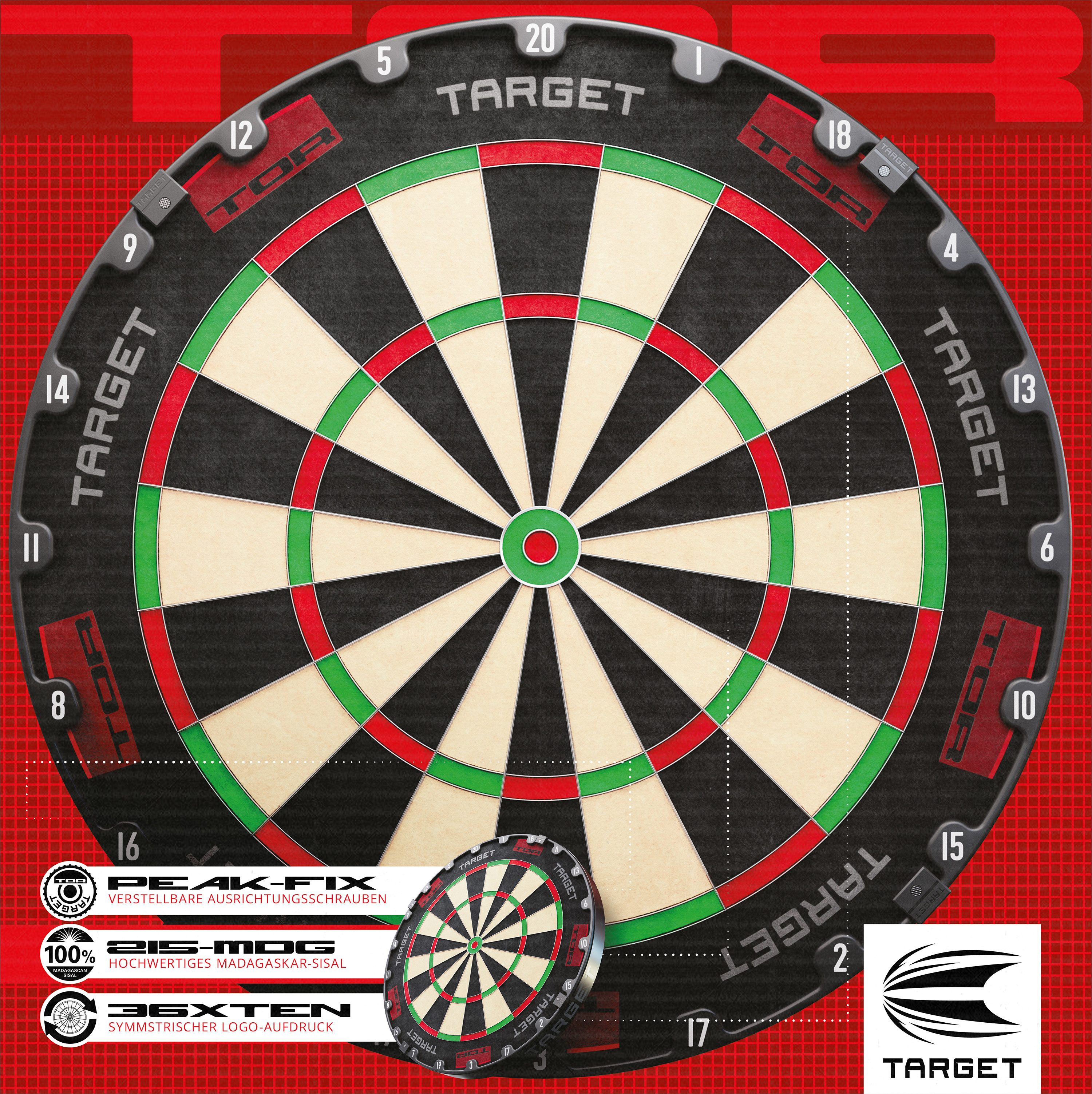 TARGET DARTS Dartscheibe Target TOR Steeldartboard