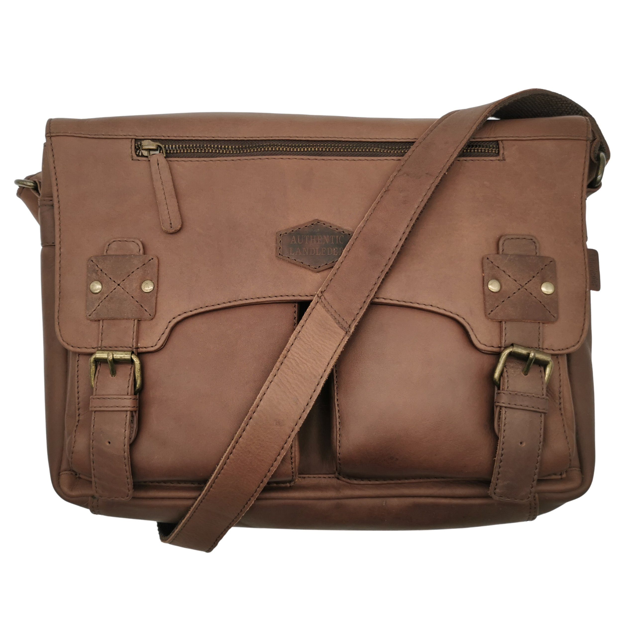 Landleder Laptoptasche Echtleder Businesstasche, Pullup Vollrindleder