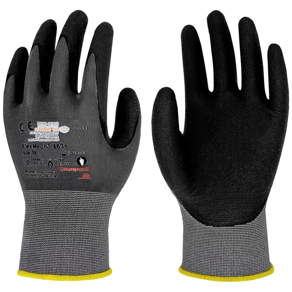 COBEhands Montagehandschuhe – Grau/schwarz, Strickhandschuh Für Arbeit & Heimwerken
