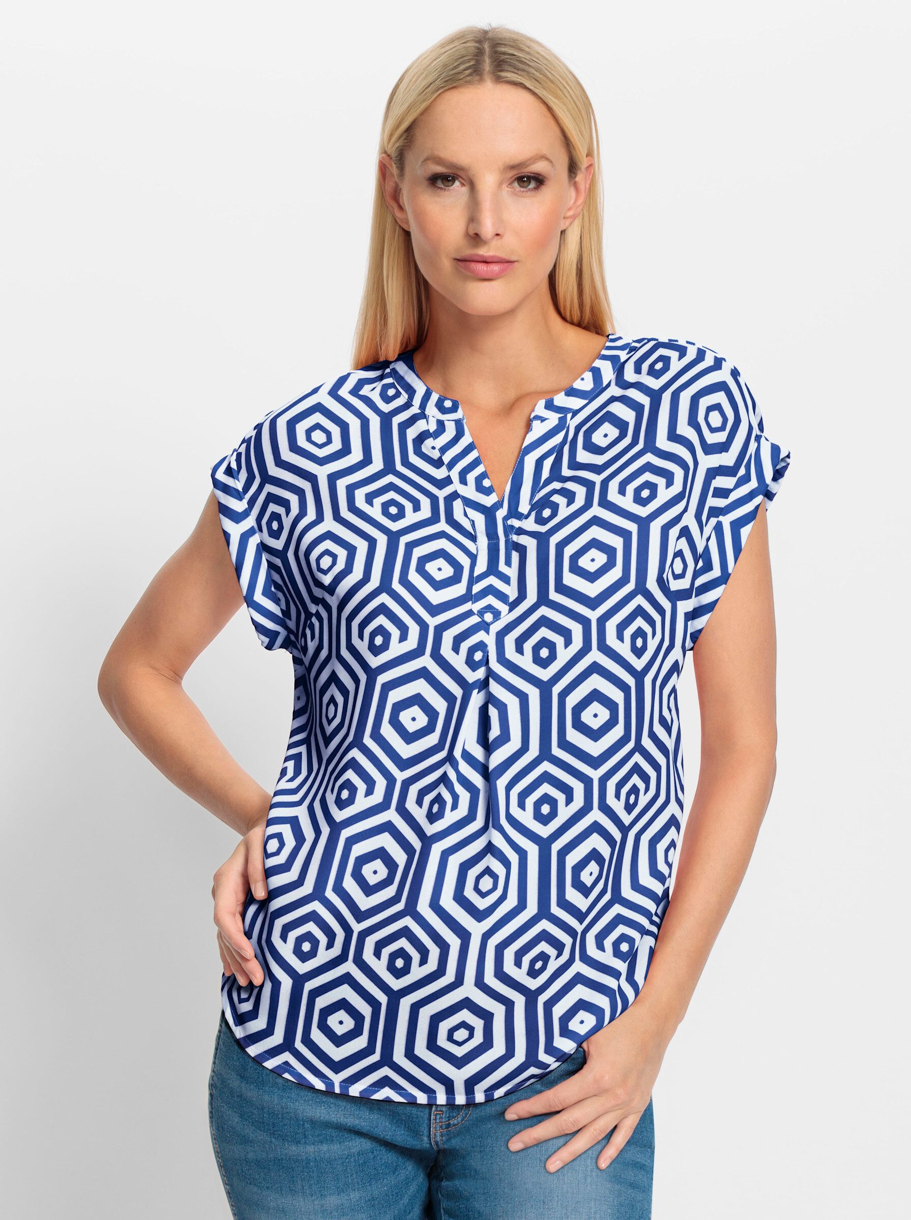 Klassische Bluse Druckbluse