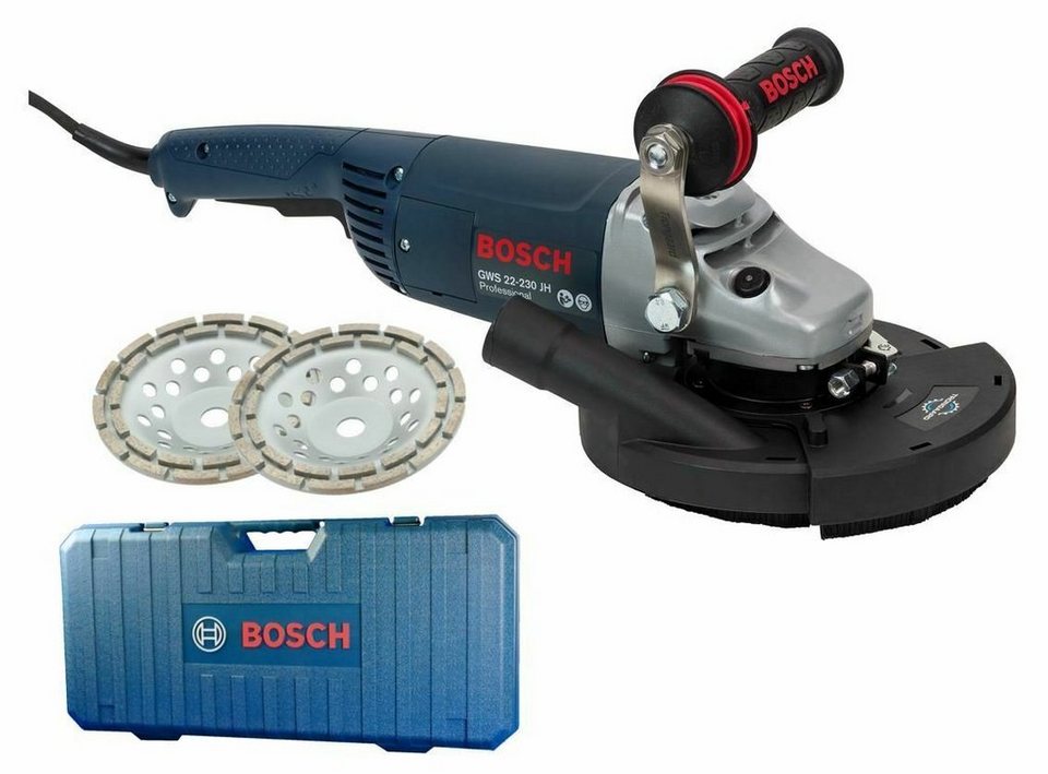 Bosch / Trongaard Winkelschleifer / Betonschleifer- / Estrichschleifer-Set  / 2.200W/ 180mm, (Komplett-Set)